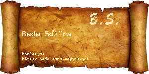 Bada Sára névjegykártya